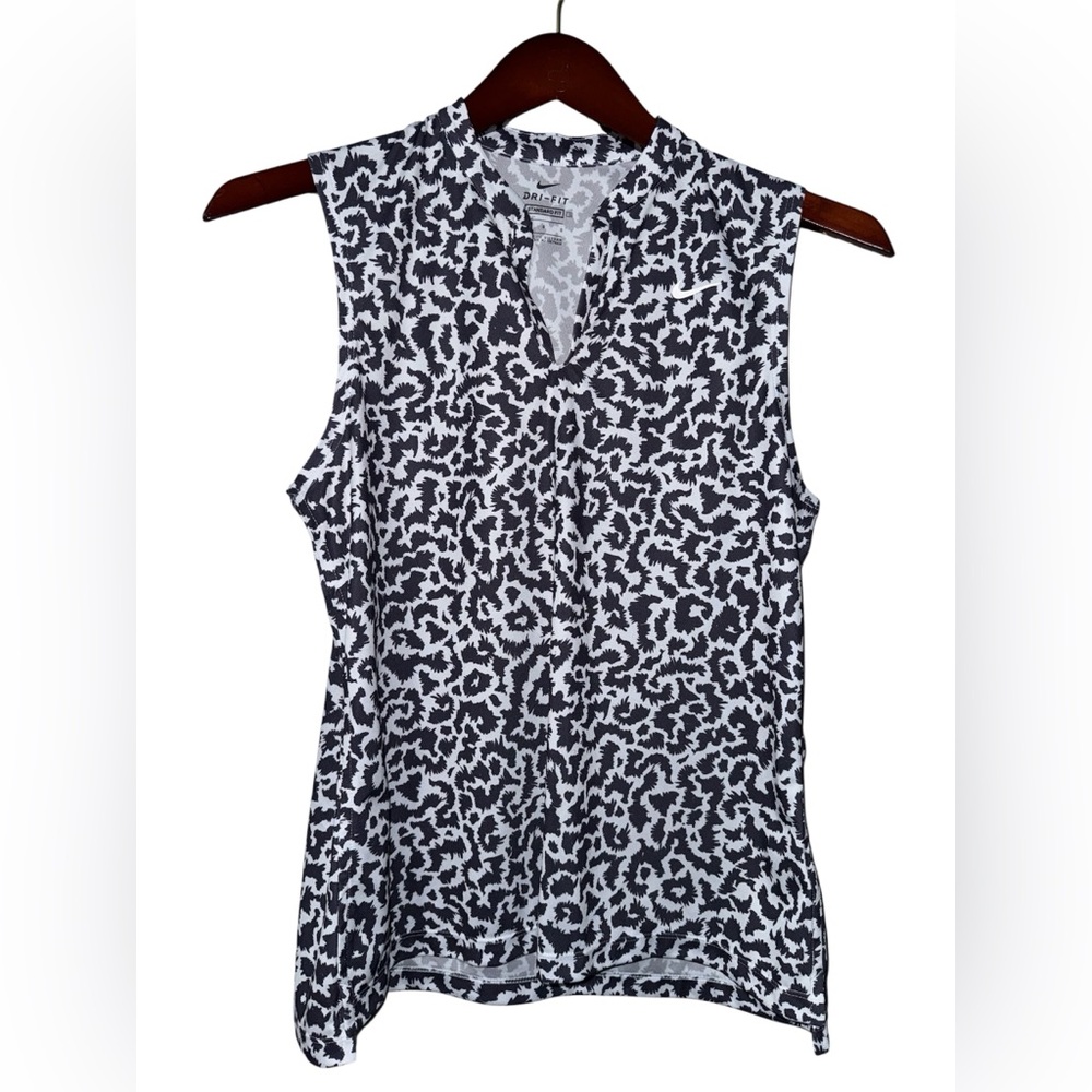 Nike Dri-FIT Sleeveless Athletic Top – Black & White Print – Women’s Large